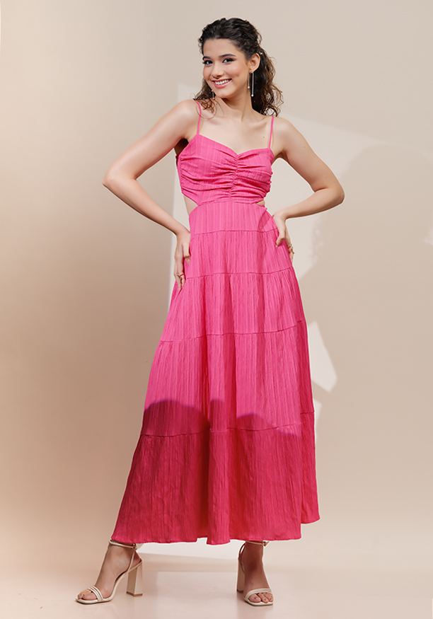 LINA SIDE CUTOUT PINK DRESS